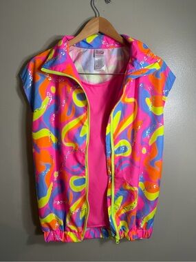 Barbie The Movie Ken Neon 3 Piece Outfit Set Vest Shorts Adult Small